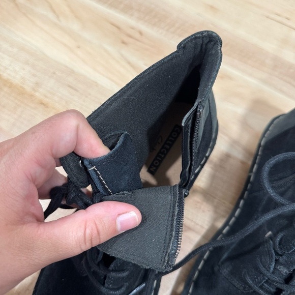 Clarks Collection Tamitha Key Lace-Up Ankle Boots Suede Leather Black Size 6.5 - Picture 9 of 10